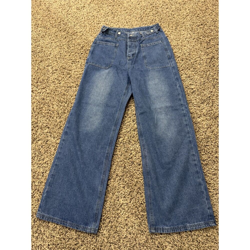Women's Wide Leg Jeans High Waisted Baggy Jeans with Pockets Size: 6